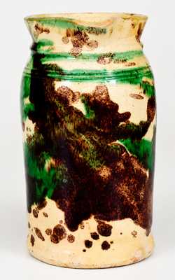 Multi-Glazed Redware Pitcher, Strasburg, VA, circa 1890