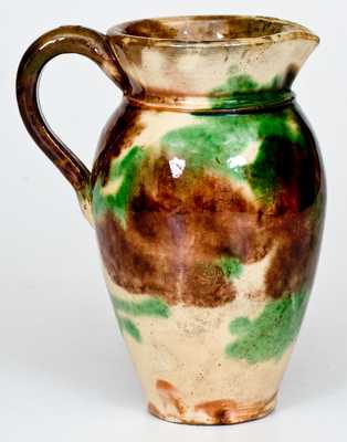 Multi-Glazed Redware Pitcher, Strasburg, VA, circa 1890