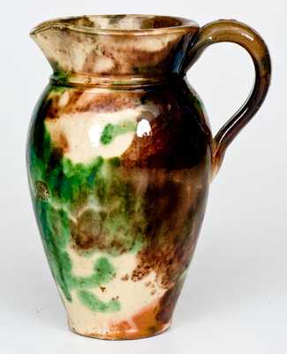 Multi-Glazed Redware Pitcher, Strasburg, VA, circa 1890