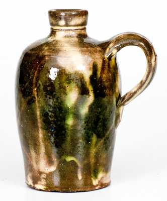 Scarce Strasburg, VA Green and Cream Redware Jug