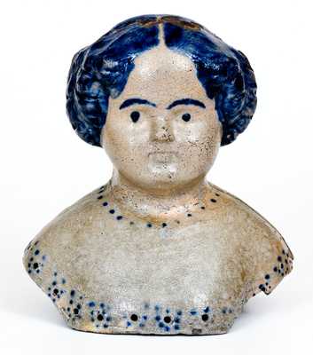 Extremely Rare Large-Sized Southwestern PA Stoneware Doll s Head