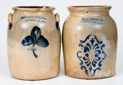 Lot of Two: Cowden Family, Harrisburg, PA Stoneware Jars