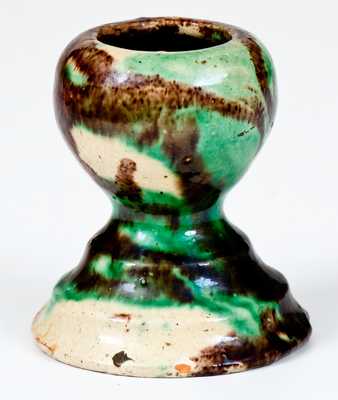 Multi-Glazed Redware Egg Cup, Strasburg, VA, circa 1890