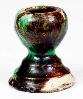 Multi-Glazed Redware Egg Cup, Strasburg, VA, circa 1890