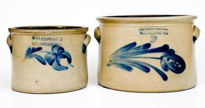 Lot of Two: Cowden Family, Harrisburg, Pennsylvania Stoneware Crocks