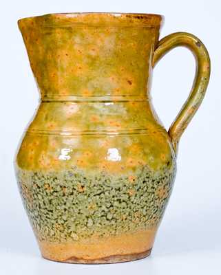 Unusual Glazed Redware Pitcher, possibly Galena, IL