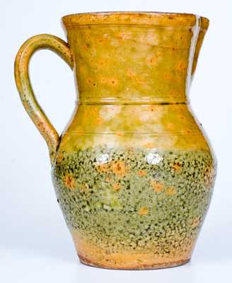 Unusual Glazed Redware Pitcher, possibly Galena, IL