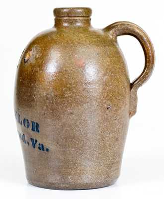 Unusual One-Quart E. B. TAYLOR / Richmond, VA Stoneware Jug