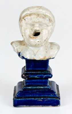 Unusual Stoneware Woman s Head Pie Whistle