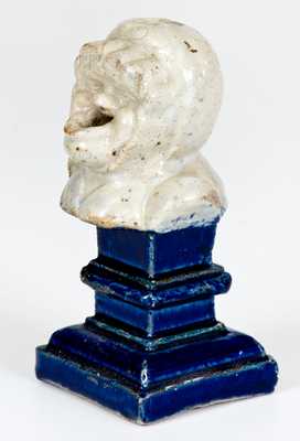 Unusual Stoneware Woman s Head Pie Whistle