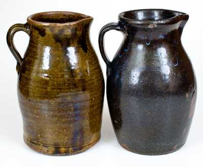 Lot of Two: Alkaline-Glazed Stoneware Pitchers incl. BROWN BROS., Arden, NC Example