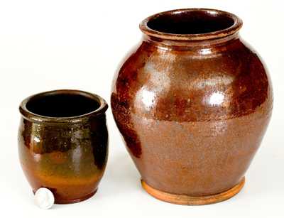 Lot of Two: Pennsylvania Glazed Redware Jars