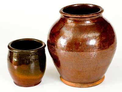 Lot of Two: Pennsylvania Glazed Redware Jars