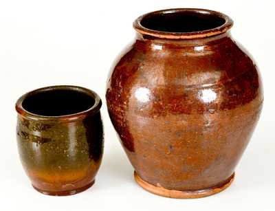 Lot of Two: Pennsylvania Glazed Redware Jars