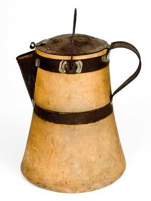 Rare Zanesville, Ohio Pottery Coffee Pot and Accompanying Broadside