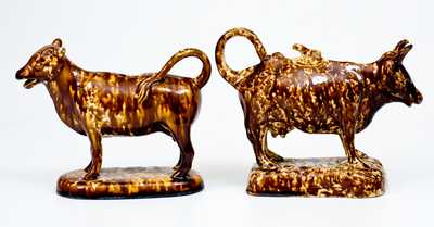 Lot of Two: Bennington, VT Rockingham Pottery Cow Creamers