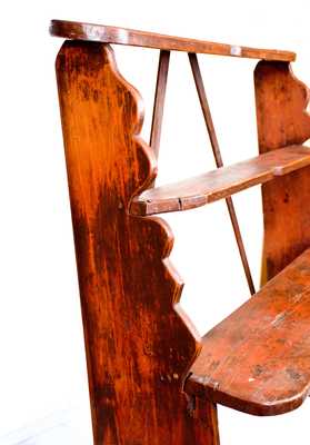 Red-Painted Bucket Bench, American, 19th century