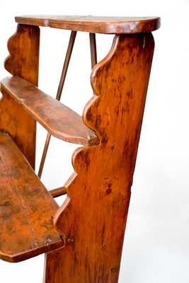 Red-Painted Bucket Bench, American, 19th century