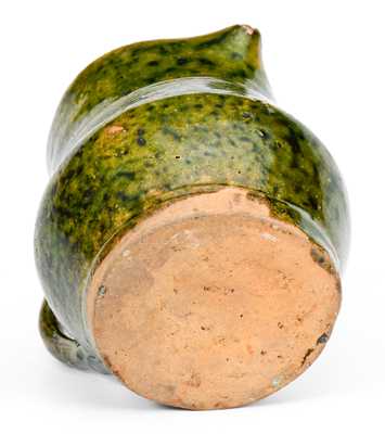 Very Fine Miniature Green-Glazed Southern Redware Pitcher, Salem, NC or Virginia origin