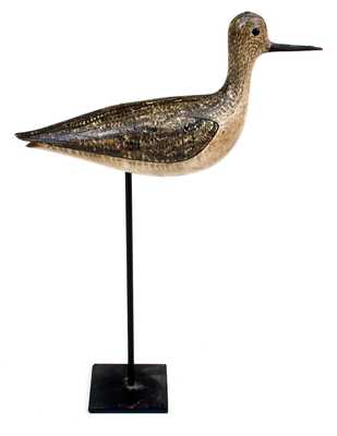 Outstanding George Boyd Shorebird / Yellowlegs Decoy, NH c1900