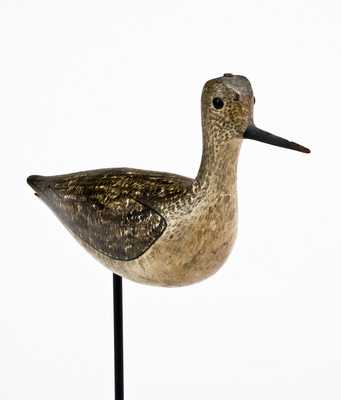 Outstanding George Boyd Shorebird / Yellowlegs Decoy, NH c1900