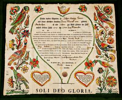 Berks County, Pennsylvania Fraktur, 1782