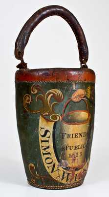 1815 American Leather Fire Bucket, probably Boston origin