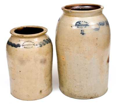 Lot of Two: SMITH & DAY, / MANUFACTURERS, / NORWALK CON Stoneware Jars