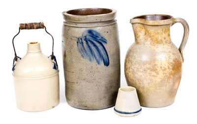 Four Stoneware Articles, American, 19th and early 20th centuries.