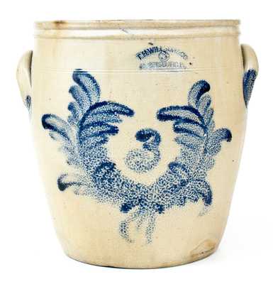 T.H. WILLSON & CO. / HARRISBURG, PA Stoneware Jar w/ Cobalt Wreath Decoration