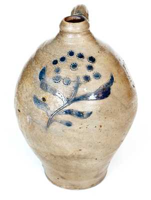 Fine Stoneware Jug w/ Incised and Impressed Floral Decoration, Manhattan, c1800