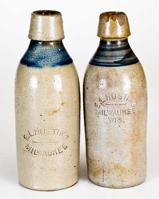 Lot of 2: E.L. HUSTING / MILWAUKEE, WIS. Stoneware Bottles