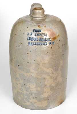 Salisbury, MD Stoneware Advertising Jug Marked by Peter Herrmann, Baltimore