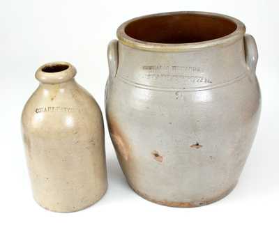 Lot of Two: Charlestown, Massachusetts Stoneware Jars