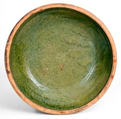 Mottled Green New England Redware Bowl