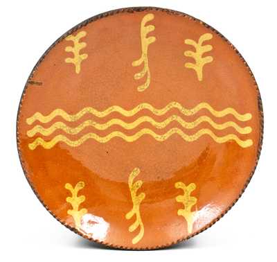 Philadelphia Redware Slip-Decorated Plate