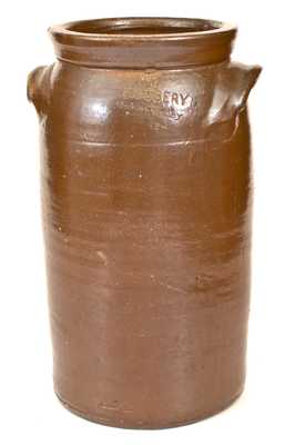 Rare B. F. USSERY / Water Valley, Mississippi 3 Gal. Stoneware Churn
