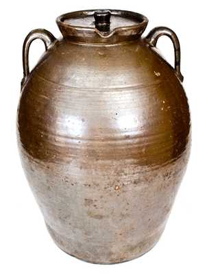 Outstanding JBL (Jesse Bradford Long), Crawford County, GA Large Spouted Stoneware Jar