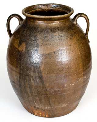 6 Gal. Double-Handled Stoneware Jar att. Jesse Bradford Long, Crawford County, GA