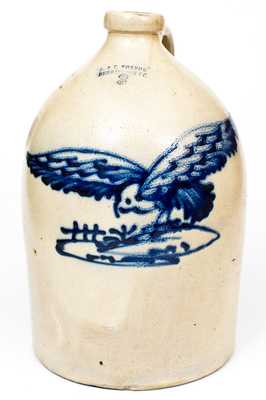 Exceptional J. & E. NORTON / BENNINGTON, VT. Stoneware Hawk Jug