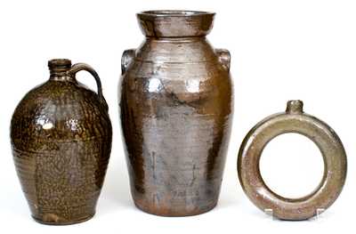 Lot of Three: Alkaline-Glazed North Carolina Stoneware