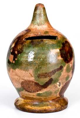 Multi-Glazed Redware Bank, Strasburg, VA, circa 1890