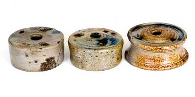 Lot of Three: Cobalt-Decorated Stoneware Inkwells, probably New York State, circa 1825