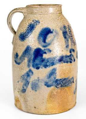 Unusual Ohio Stoneware Canning Jar with Cobalt Inscription