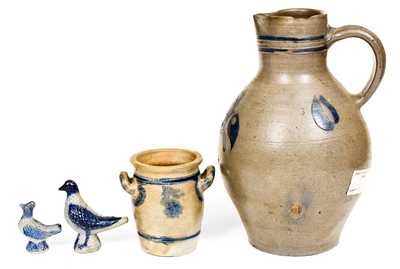 Four Pieces of Westerwald Stoneware, German origin, 19th century.
