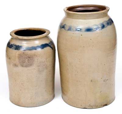Lot of Two: SMITH & DAY, / MANUFACTURERS, / NORWALK CON Stoneware Jars