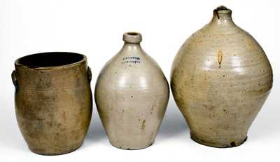 Three Pieces of Northeastern U.S. Stoneware, circa 1820-1840