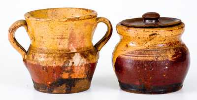 Lot of Two: Henry Schofield (Cecil County, MD) Redware Pieces