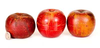 Lot of Three: Redware Figural Apple Banks
