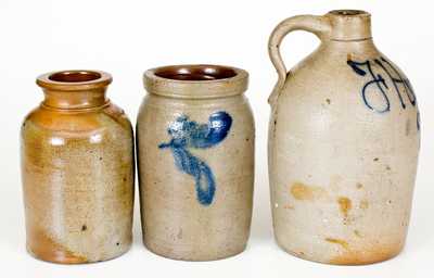 Lot of Three: Small Stoneware Vessels incl. Wilkes Barre Jug, WM. HARE / WILMINGTON Jar
